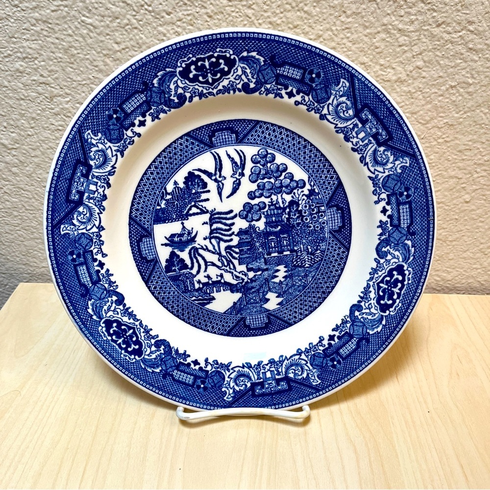 3 WillowWare Plates. By Royal China. 10 inch diameter. Vintage.
